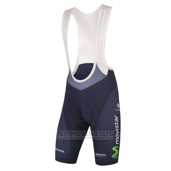 2016 Fahrradbekleidung Movistar Grun und Blau Trikot Kurzarm und Tragerhose